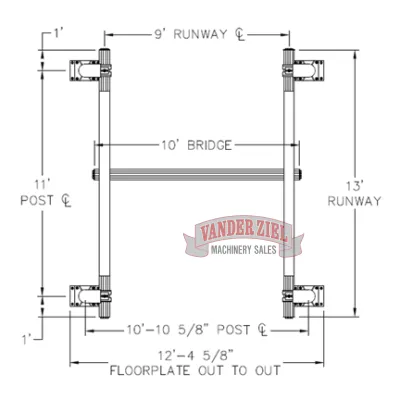 1 Ton Free Standing Crane System, 10' x 23' - Gallery Thumbnail 2