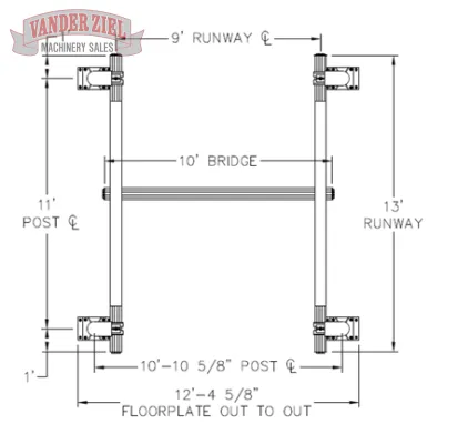 1 Ton Free Standing Crane System, 10' x 13' - Gallery Thumbnail 2