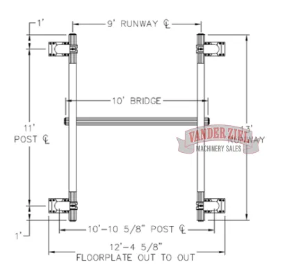 1 Ton Free Standing Crane System, 10' x 13' - Gallery Thumbnail 2