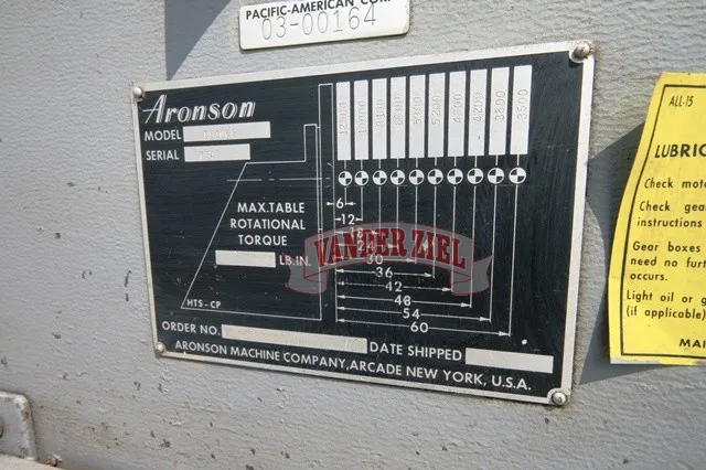 Aronson Model RS10GE/TS10GE Weld Positioner with Headstock and Tailstock - Prefetch Image 5342